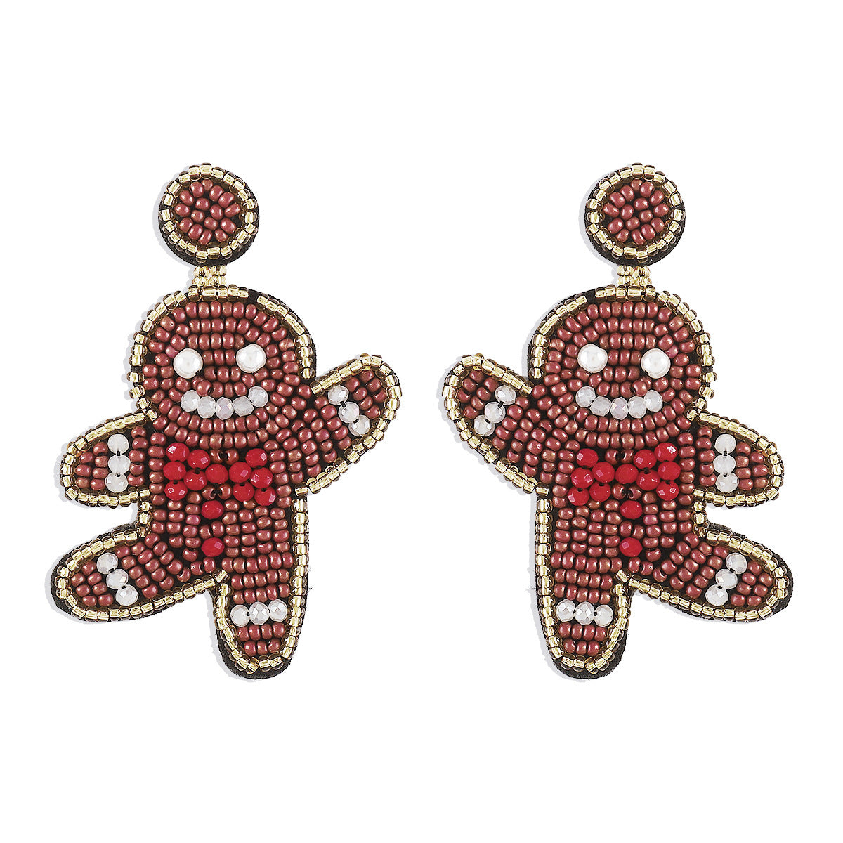 Wholesale Bohemian Personality Funny Christmas Colorful Gingerbread Man Earrings